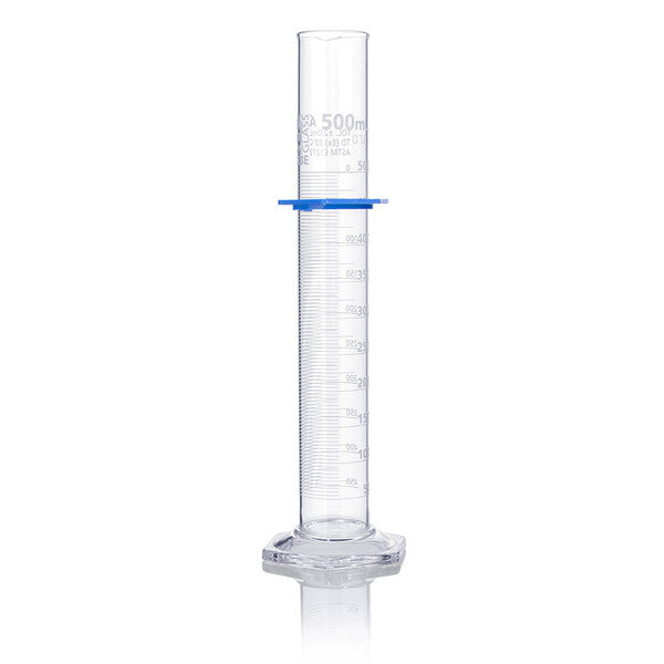 Cylinder, Graduated, Globe Glass, 500mL, Class A, TD, Dual Grads, ASTM E1272 - 8300500
