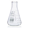 Flask, Erlenmeyer, Globe Glass, 250mL, Narrow Mouth, Dual Grads, ASTM E1404, 12/Box - 8400250
