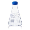 Flask, Erlenmeyer, Globe Glass, 1000mL, Screw Cap, Dual Graduations, ASTM E1404, 4/Box - 8421000