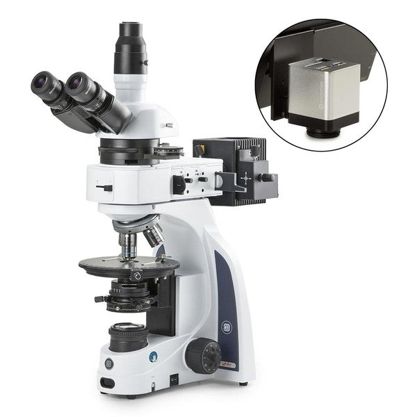 iScope tri microscope, EWF 10x/20mm, eyepiece, PLPOLRI 5/10/20/S50x, w/camera - EIS-1053-PLPOLRI-HDS