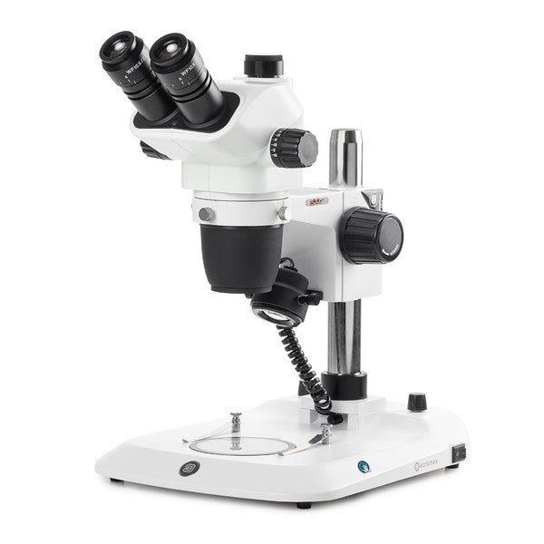 Trinocular stereo zoom microscope Nexius, Zoom Evo,0.65x to 5.5x zoom obj,w/pillar - ENZ-1703-P