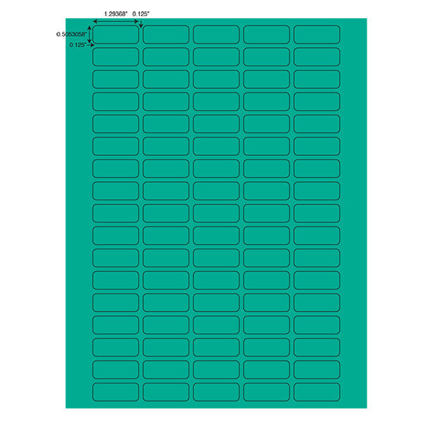 LabelSheets,Cryo,33x13mm,for1.5-2mLTubes, Asst Colors(425ea bl, grn, vlt, red,ylw)2/Box125 - LCS-33X13RW