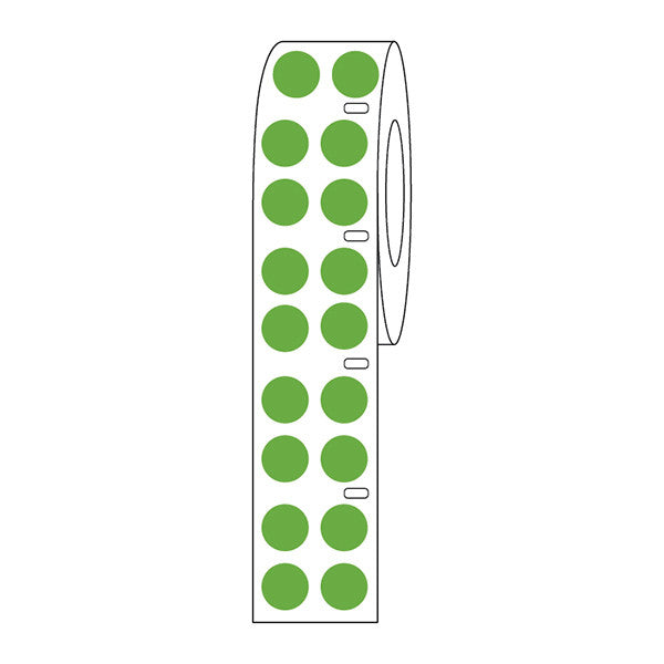 Label Roll,Cryo,Direct Thermal,13mm Dots, for 2.0mL Tubes, Green, 4000/Roll - LTC-13G