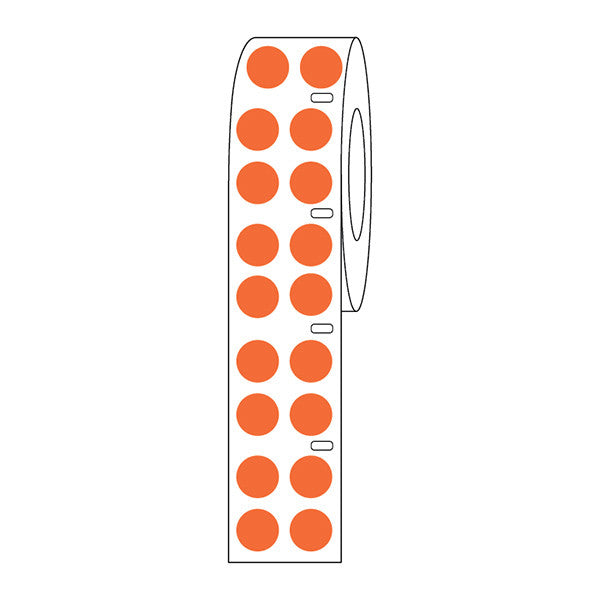 Label Roll,Cryo,Direct Thermal,13mm Dots, for 2.0mL Tubes, Orange, 4000/Roll - LTC-13N