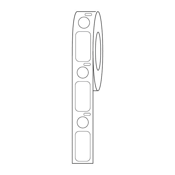 Label/Dot Combo Roll,Cryo,Direct Thermal, 24x13mm & 9.5mmDot,for 2.0mL Tubes,White, 500/Box - LTC-24X13-95W