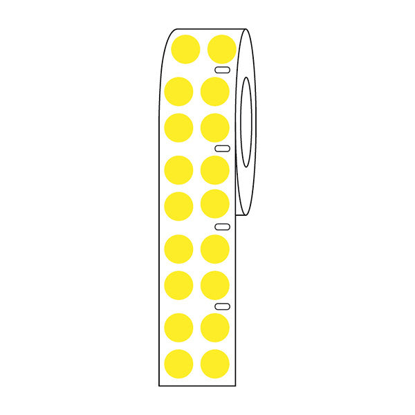 Label Roll,Cryo,DirectThermal,9.5mm Dots, for 1.5mL Tubes, Yellow, 4000/Roll - LTC-95Y