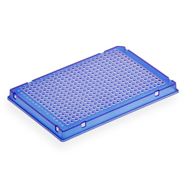 Diamond Shell 384-well PCR plate, A24, Blue PC frame and Clear PP wells, 100/Cs - PCR-DS-384-B