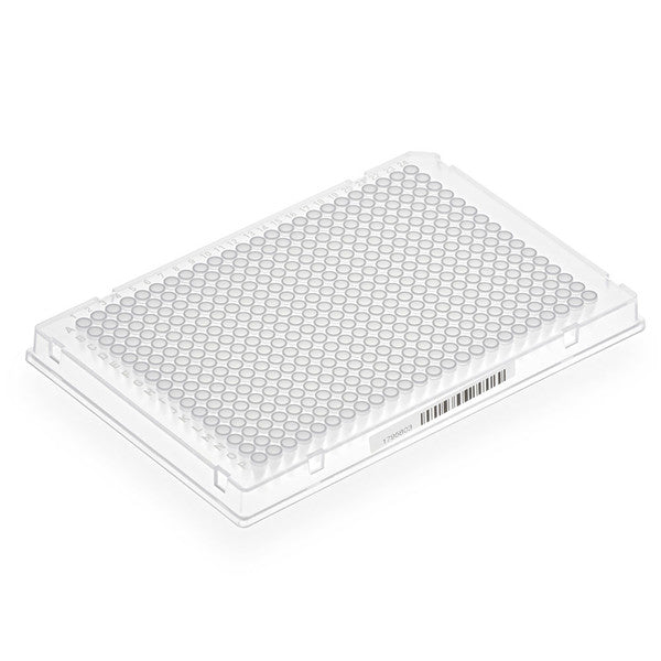 Diamond Shell 384-well PCR plate, A24, Clear PC frame/White PP wells, barcoded, 100/Cs - PCR-DS-384-CWBC