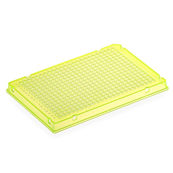 Diamond Shell 384-well PCR plate, A24, Yellow PC frame and Clear PP wells, 100/Cs - PCR-DS-384-Y