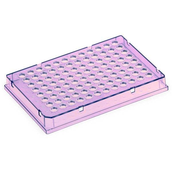 Diamond Shell 0.1mL 96 well PCR Plate, Violet PC frame and Clear PP wells, 100/Cs - PCR-DS-FS-01-V