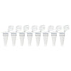 QuickSnap 0.1mL 8-Strip Tubes, with, Individually-Attached Flat Caps, Clear, 120/Box - PCR-QS-01F