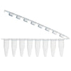 0.2mL 8-Strip Tubes, with Hinged, Attached 8-Strip Clear Flat Caps,Natural, 12/Box5 - PCR-STR-02F-ZIP
