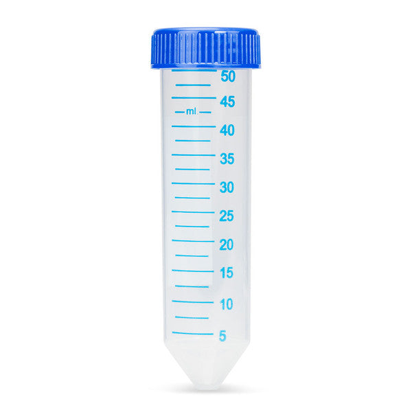 Centrifuge tube, 50mL, certified blue, screwcap, PG, 25/resealable bag, 500/Cs - V-6297T