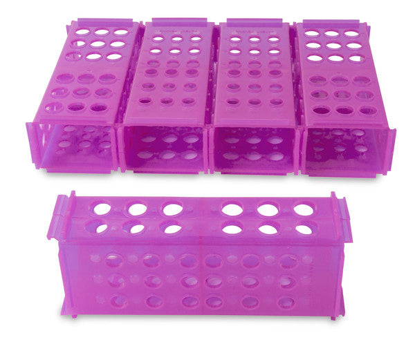 Heavy-Duty Workstation Rack with autoclavable fit for tube staging, Purple | 120685
