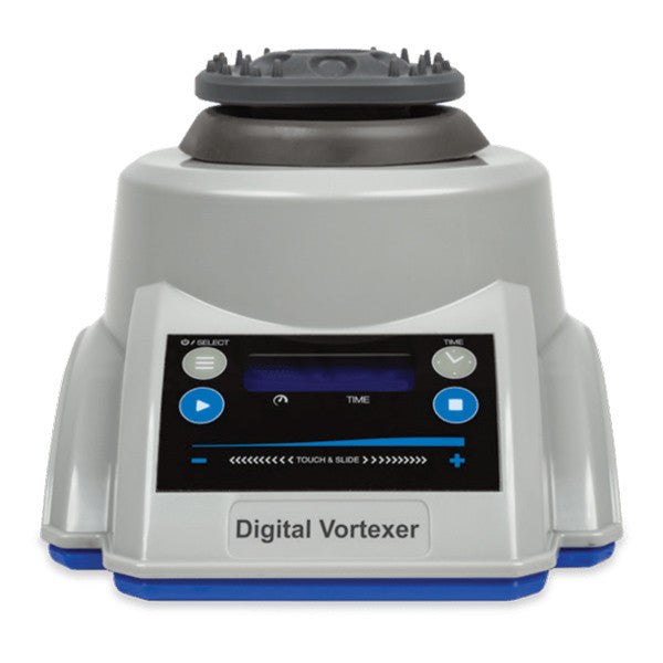 Research-Grade Vortex Mixer with color-coded fit for rapid tube mixing, Grey/Blue | 120806