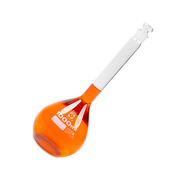 Laboratory Class A Volumetric Flask for calibrated prep, 1000 mL, Pack of 2 | 2306A-1000