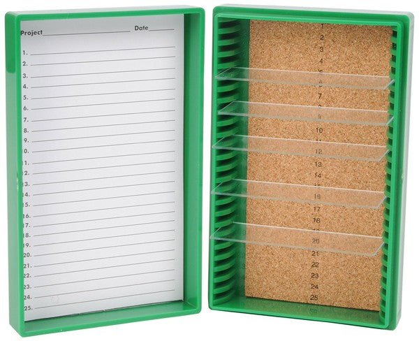 Precision Color-Coded Slide Storage Box tuned for slide storage, 25-Place, ... | HS15989B