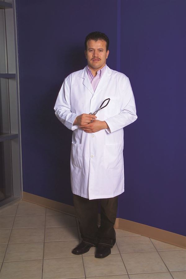 Research-Grade Bench-Ready Laboratory Coat, White, Mens Double Xl | LCMXXL1