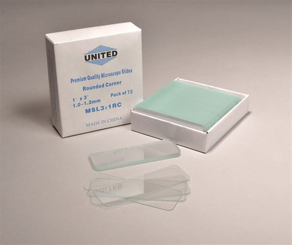 Precision Bench-Ready Microscope Slides, Glass, Plain, Rounded Corner, 3 x ... | MSL3X1RC