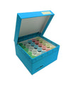 Cardboard freezer box with hinged lid, 3 inch, with insert for 25 snap-cap 5mL MacroTubes, 5/pk | C2580-25