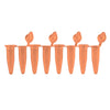 PCR 8-Strips. 0.2mL with Attached Individual Flat Caps, Orange, 120/pk | P3010-A-O
