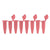 PCR 8-Strips. 0.2mL with Attached Individual Flat Caps, Red, 120/pk | P3010-A-R