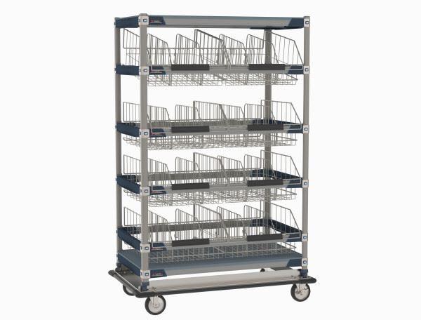 MetroMax i MXIV5 IV Transport/Storage Sloped Basket Cart with Top Shelf, 24" x 42"