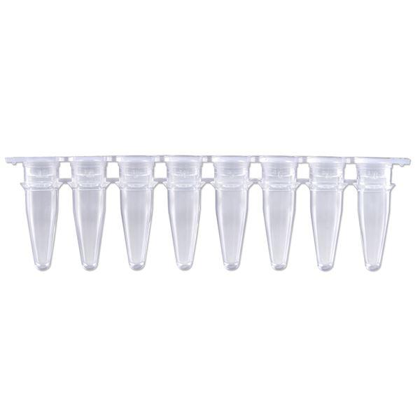 PCR 8-Strips, 0.2 mL with Separate Flat Cap Strips, 120/pk | P3010-S