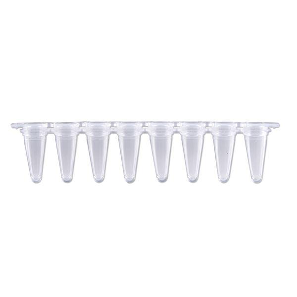 0.1 mL qPCR 8-Strip (With SEPARATE Optical Strip Caps), Natural/Clear, 120/pk | P3801-Q