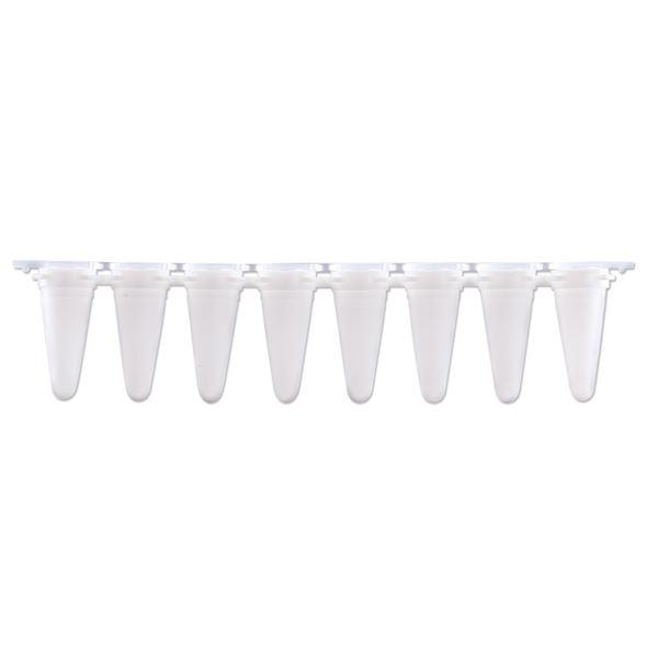 0.1 mL qPCR 8-Strip (With SEPARATE Optical Strip Caps), WHITE 120/pk | P3801-QW