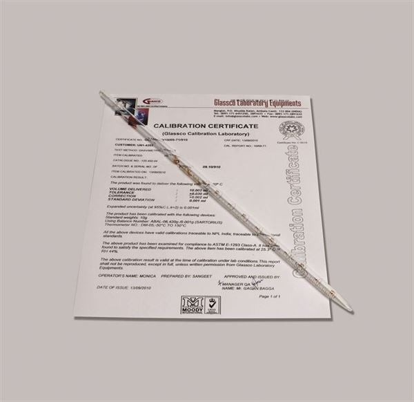 Precision Bench Liquid Handling Pipettes, Serol, Cl A, Indv Cert, 10ml | PS7078-I