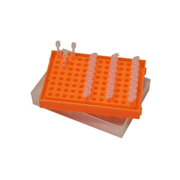 Rack, PCR, 96 x 0.2 mL, with lid, rainbow pack, 5/pk | R1010