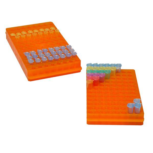 Rack, reversible, 96 x 1.5/2.0 mL or 0.5 mL, (113 x 199 mm), Orange | R1050