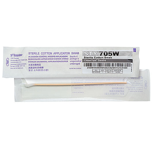 Sterile Cotton Swab with Wood Handle, 500 swabs/cs - STX705W