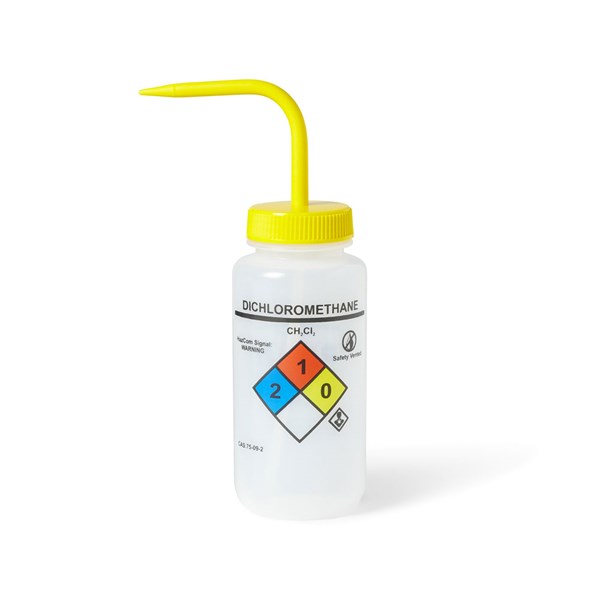 Application-Specific Unisafe Dichloromethane Vented Wash Bottle, 500 mL Pack/6 | UN370055