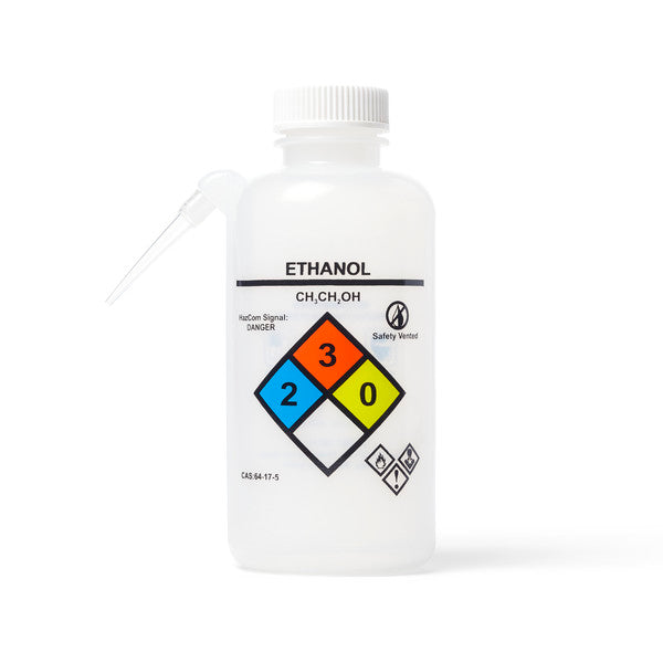 Application-Specific Unisafe™ Ethanol Wash Bottle, Unitary, LDPE, 500 mL, Pack/6 | 36-1001