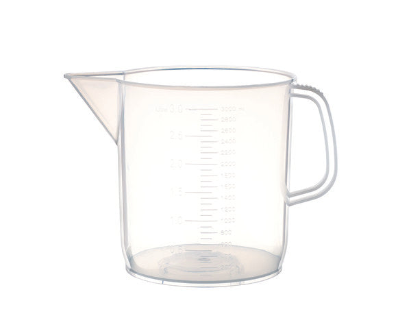 Heavy-Duty Pour-Control Beakers With Handle, Short Form, PP, 3000 mL, Pack/6 | 81124