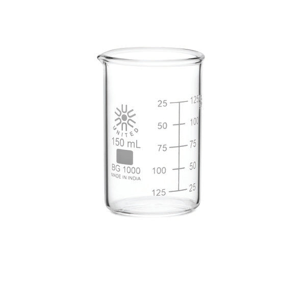 Laboratory Lab Mixing Beakers, Low Form, Borosilicate Glass, 150 mL,... | BG1000-150-CASE