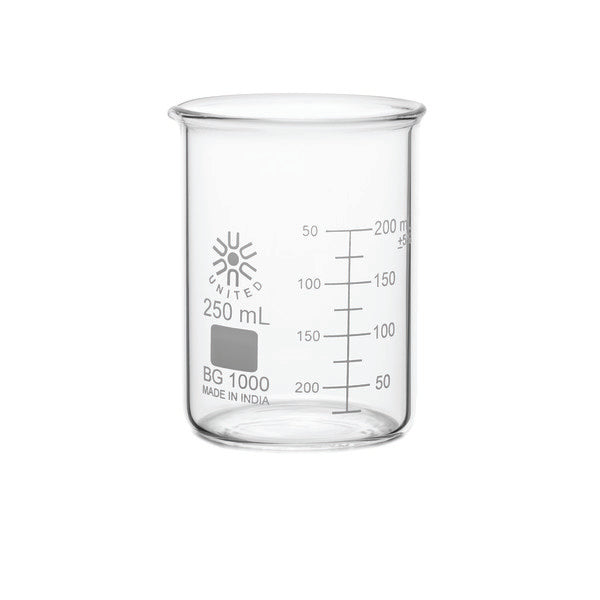 Precision Pour-Control Beakers, Low Form, Borosilicate Glass, 250 mL... | BG1000-250-CASE