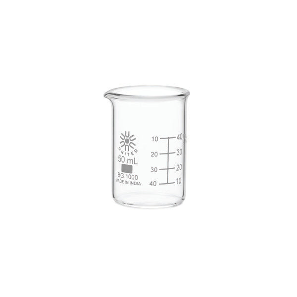 Precision Reusable Glass Beakers, Low Form, Borosilicate Glass, 50 mL... | BG1000-50-CASE