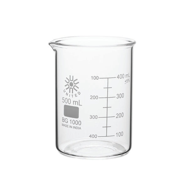 Technical Pour-Control Beakers, Low Form, Borosilicate Glass, 500 mL... | BG1000-500-CASE
