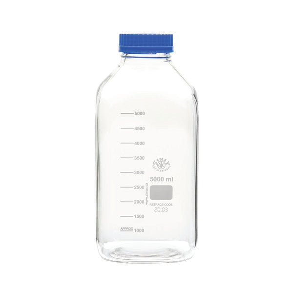 Industrial Instructional Media/Storage Bottles, Wide Mouth, Square, Borosil... | BSWM5000