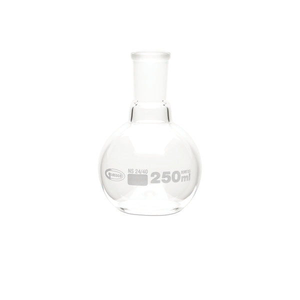 Technical Swirl-Mixing Boiling Flask, Flat Bottom, Ground Joints, 25... | FFB058-250-CASE