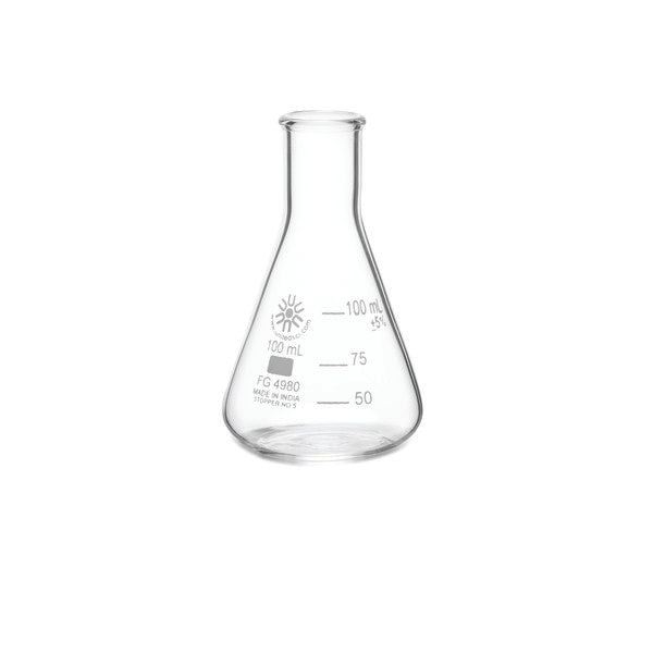 Research-Grade Swirl-Mixing Erlenmeyer Flask, Narrow Mouth, Borosili... | FG4980-100-CASE