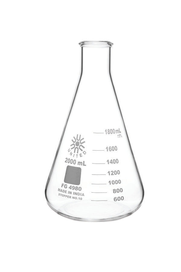 Laboratory Culture Prep Erlenmeyer Flask, Narrow Mouth, Borosilicat... | FG4980-2000-CASE