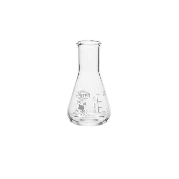 Research-Grade Reduced Splash Erlenmeyer Flask, Narrow Mouth, Borosil... | FG4980-25-CASE