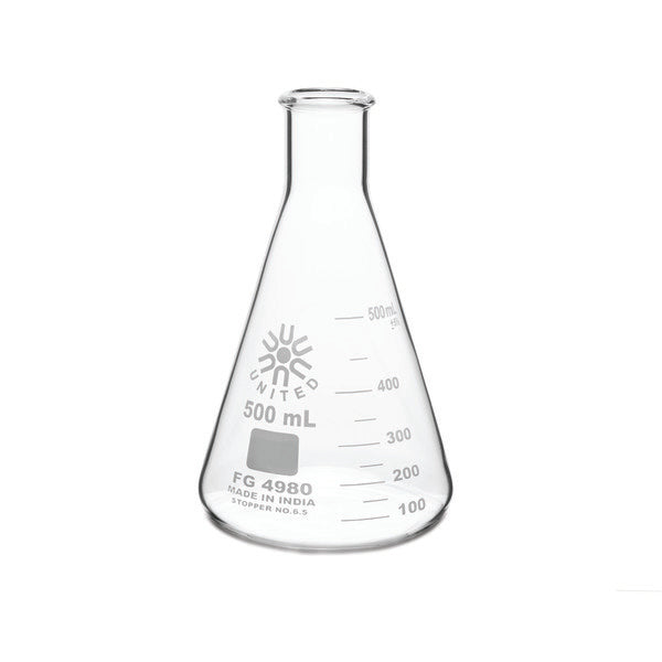 Scientific Reduced Splash Erlenmeyer Flask, Narrow Mouth, Borosilica... | FG4980-500-CASE