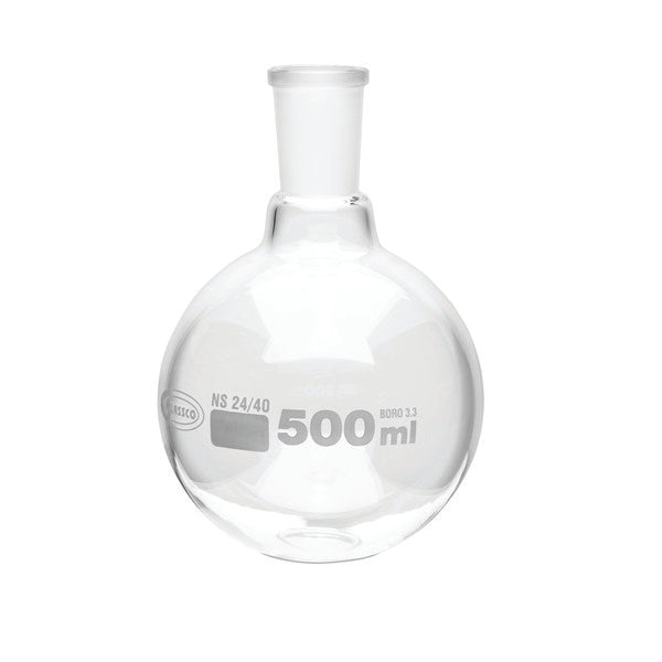 Technical Single-Mark Accuracy Boiling Flask, Round Bottom, Ground J... | FRB057-500-CASE
