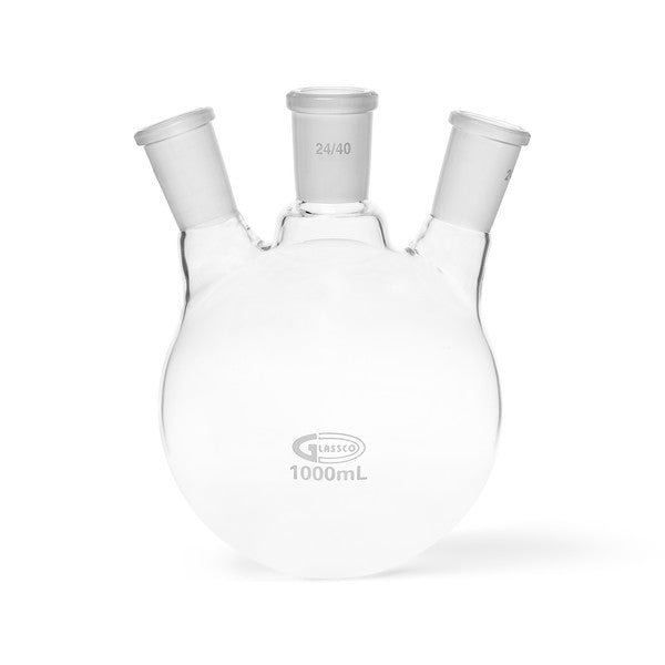 Technical Swirl-Mixing 3 Neck Flask, Round Bottom, Angular, 1000 mL, Cen... | UN3NKFK1000