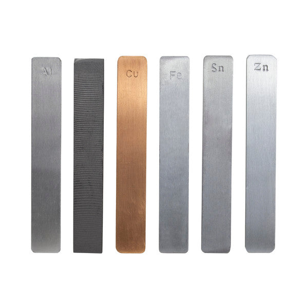 Laboratory Bench-Ready Electrodes, 2 Each Of Aluminum, Copper, Tin, Iron, Z... | UNELCSET